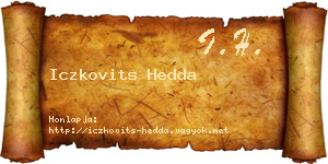 Iczkovits Hedda névjegykártya